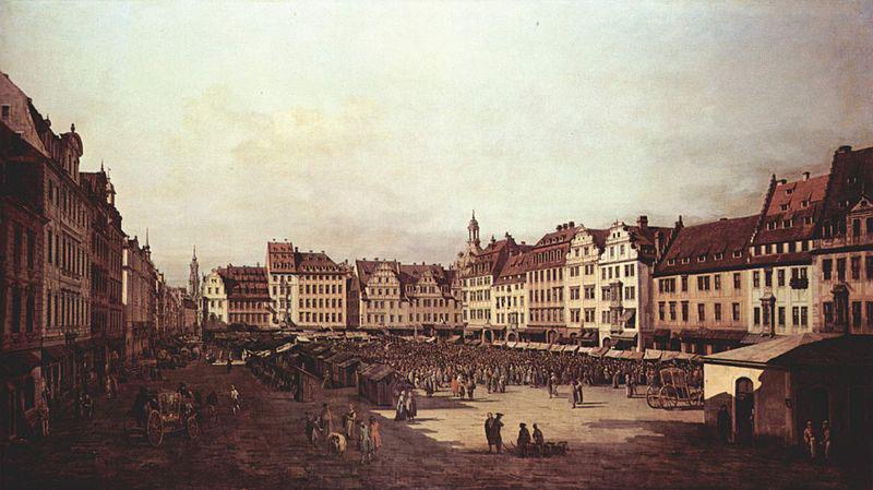Bernardo Bellotto Ansicht von Dresden, Der Altmarkt von der Seegasse aus oil painting picture